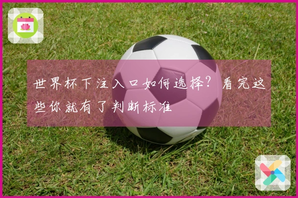世界杯下注入口如何选择？看完这些你就有了判断标准